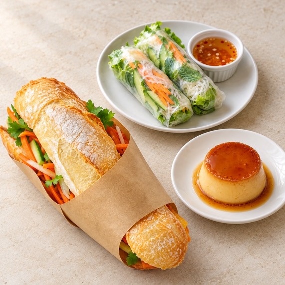 BANH MI AVEC ENTRÉE + DESSERT 